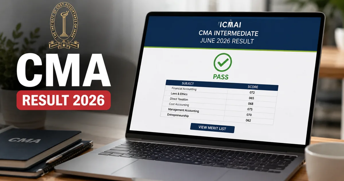 ICMAI CMA Inter Result June 2026 check scores online
