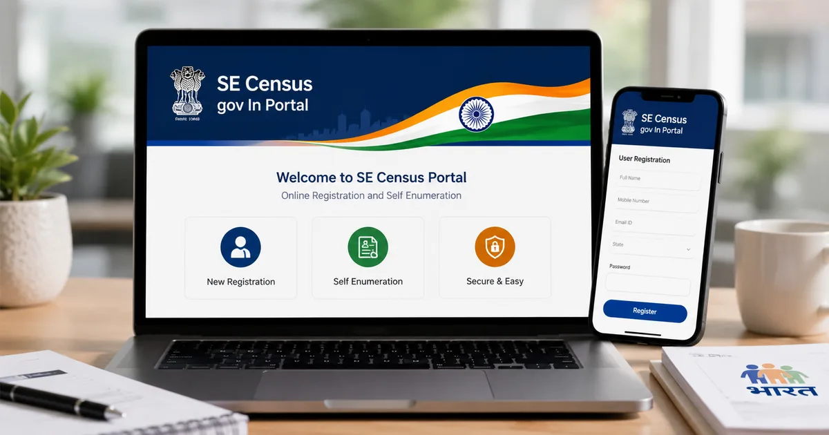 Person using laptop to fill SE Census Gov In Portal 2026