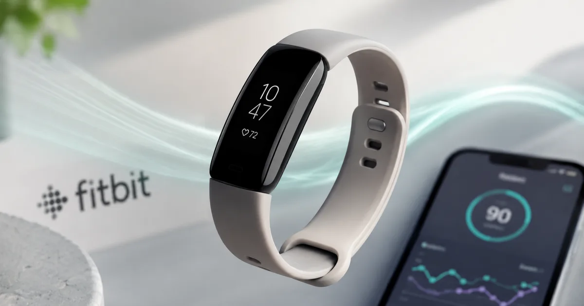 Google Fitbit Air screenless fitness tracker 2026 on a wrist with AI health features