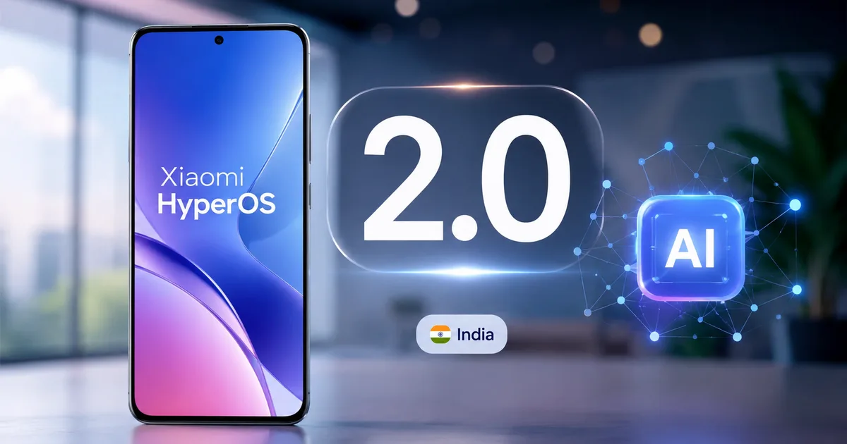 Xiaomi HyperOS 2.0 India Rollout 2026 update screen showing eligible devices and new AI features