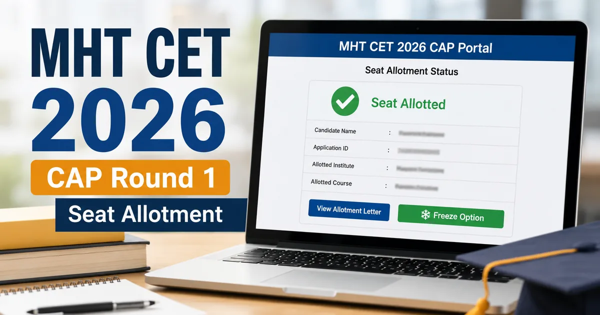 MHT CET 2026 CAP Round 1 Seat Allotment official website screenshot