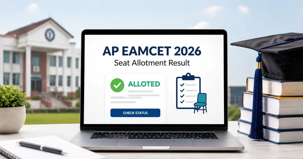 AP EAMCET 2026 seat allotment result checking process on laptop