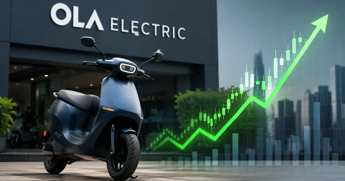Ola Electric scooter charging station showing EV market growth