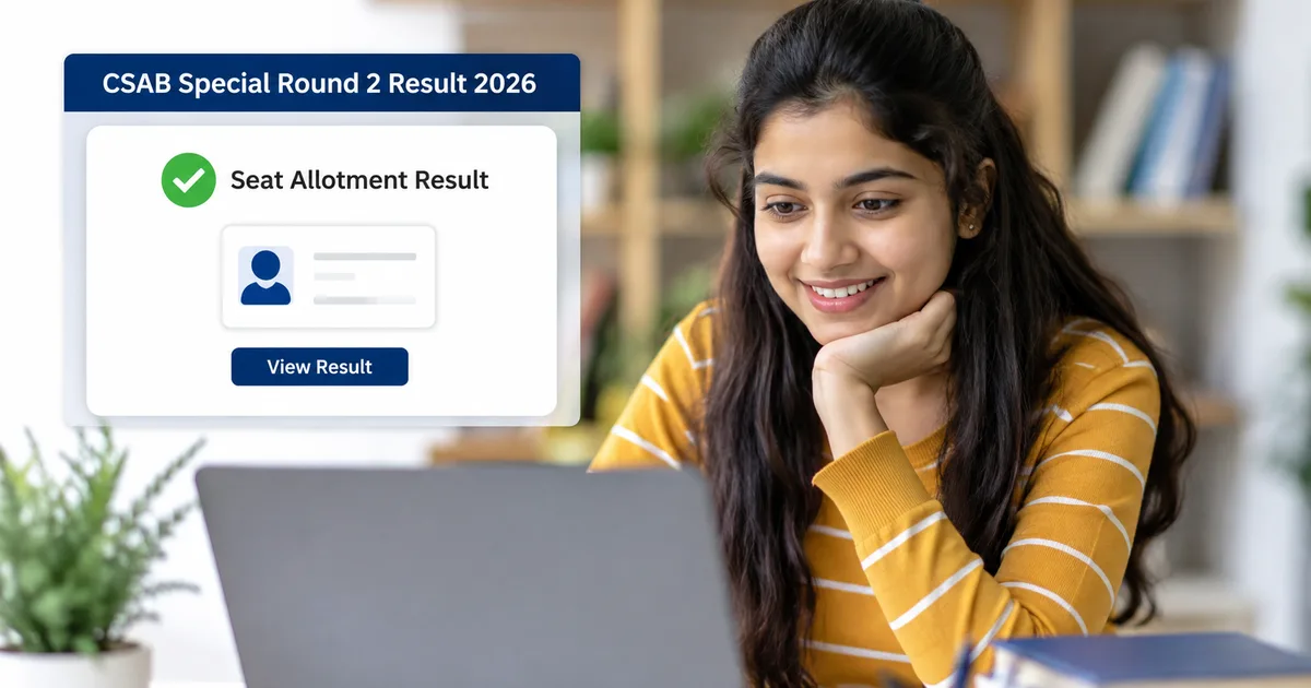 CSAB Special Round 2 Result 2026 seat allotment check guide online