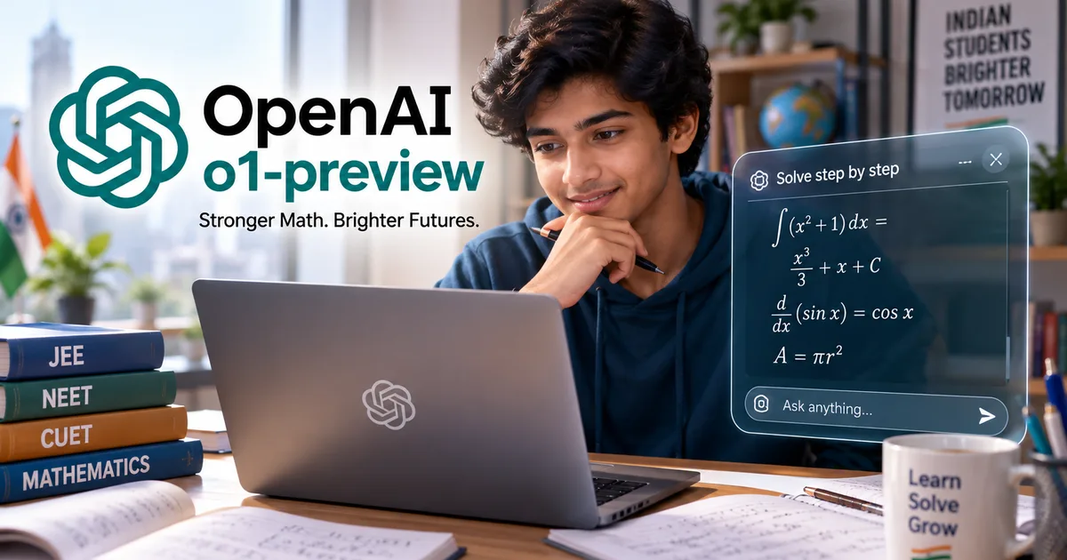 OpenAI o1-preview math capabilities for Indian students 2026 — reasoning AI tool for JEE and competitive exam preparation