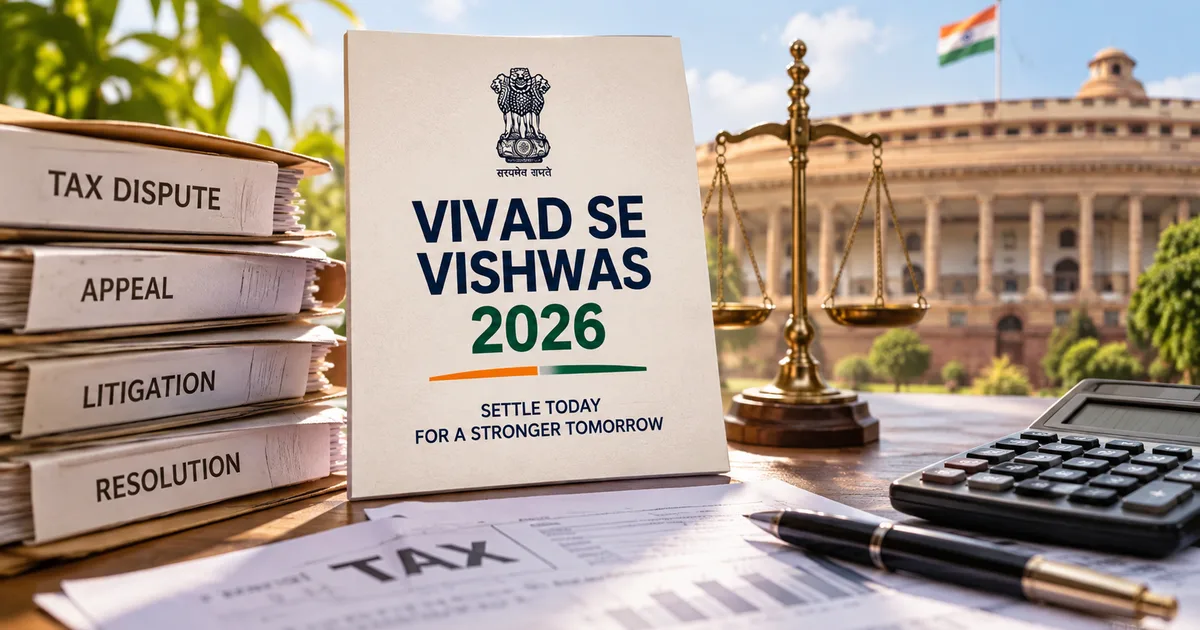 Taxpayer using a laptop to file Vivad Se Vishwas 2026 Scheme forms online