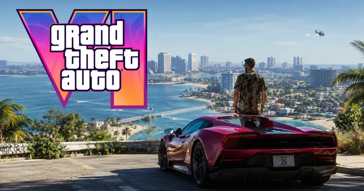 Leaked GTA 6 gameplay showing a night scene and the massive Leonida map layout