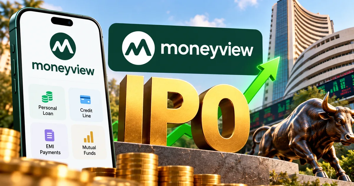 Moneyview IPO 2026 details with GMP and issue size analysis on mobile app screen