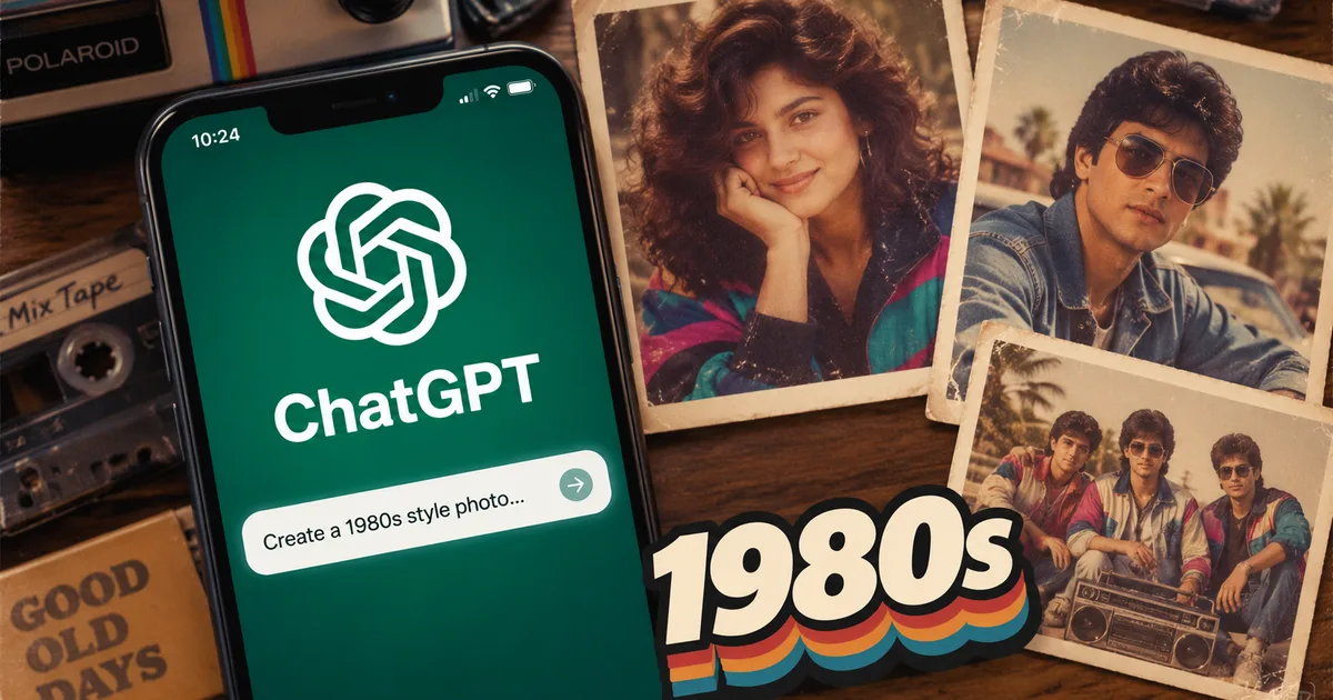 Woman in 1980s retro Bollywood style generated by ChatGPT AI