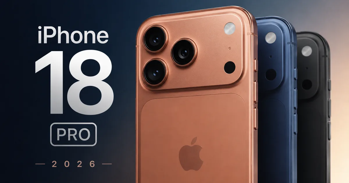 Leaked Apple iPhone 18 Pro 2026 in Dark Cherry, Sky Blue, and Black colors