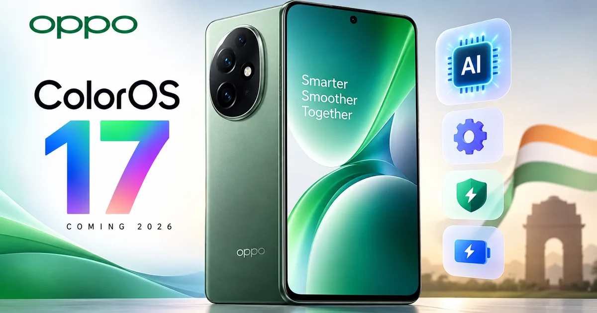 Oppo ColorOS 17 Update 2026 interface on a smartphone showing new design changes
