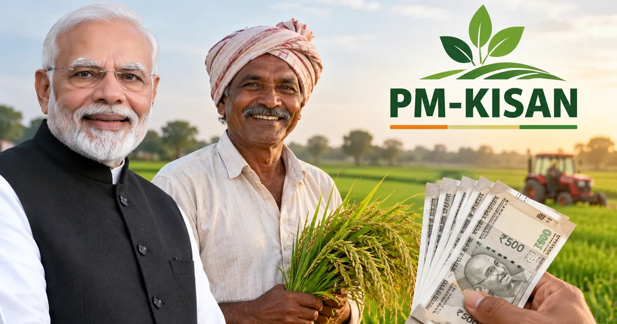 Farmer checking PM-Kisan 2026 e-KYC status on smartphone