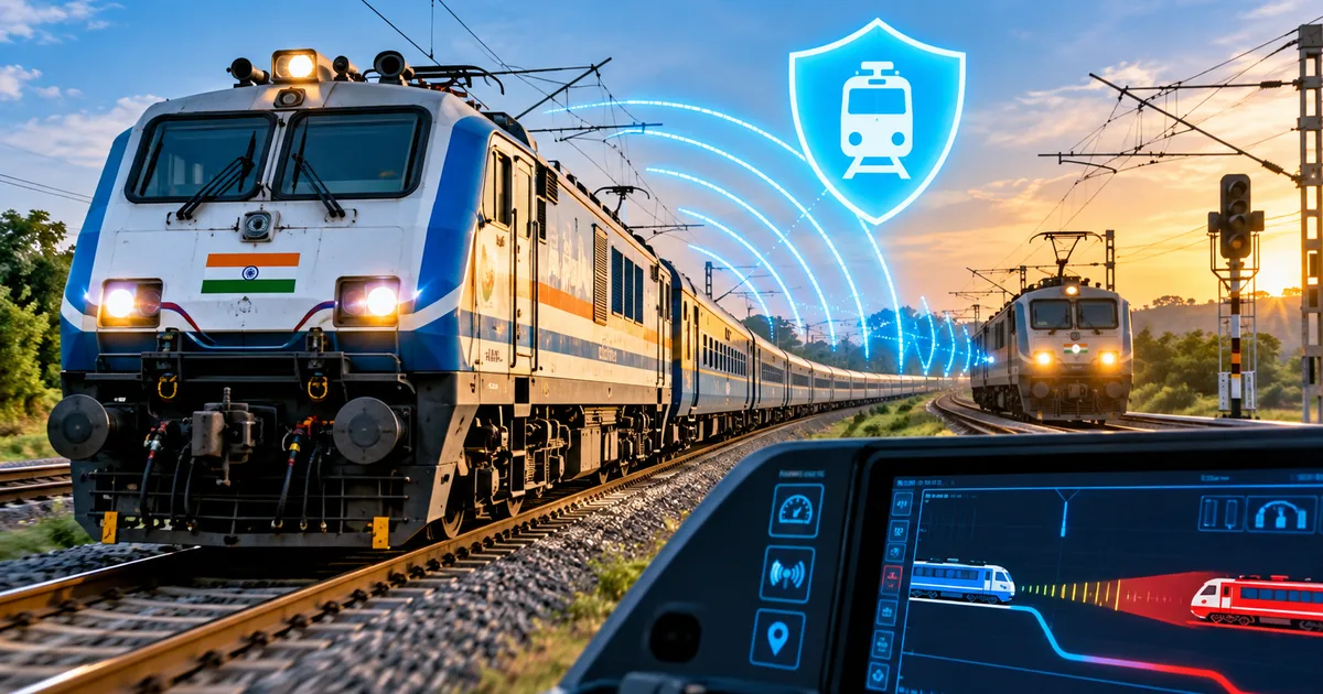 Indian Railways Kavach 4.0 Rollout 2026 train on tracks
