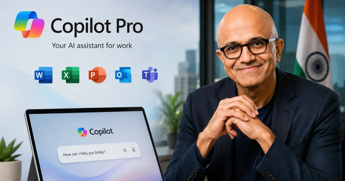Microsoft Copilot Pro 2026 India update running on a laptop screen