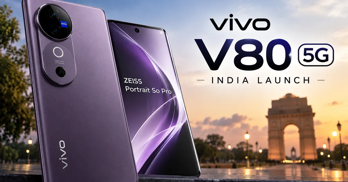 Vivo V80 5G India Launch with 7200mAh battery and Zeiss cameras