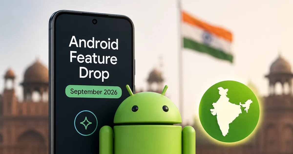 Smartphone displaying Google's September 2026 Android Feature Drop updates