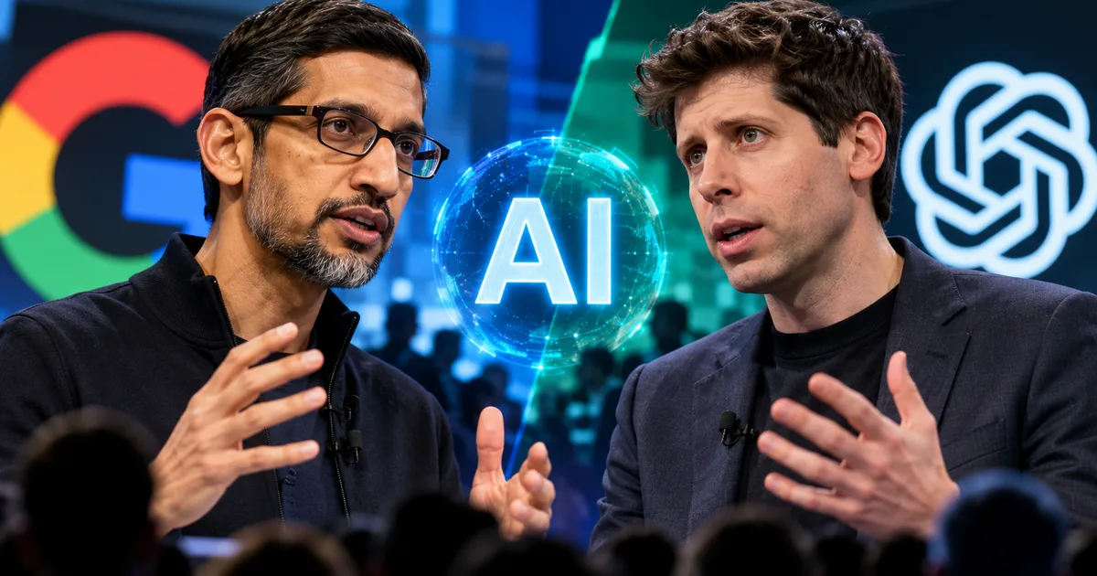 Sundar Pichai and Sam Altman AI debate 2026 on AGI timelines and tech jobs