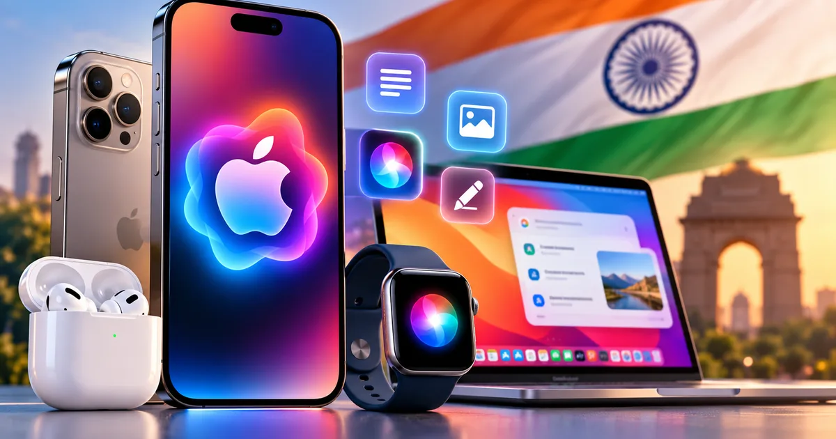 Apple Intelligence India rollout interface on iPhone screen