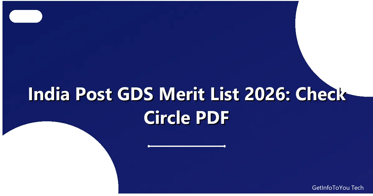 India Post GDS Merit List 2026 official result PDF download portal