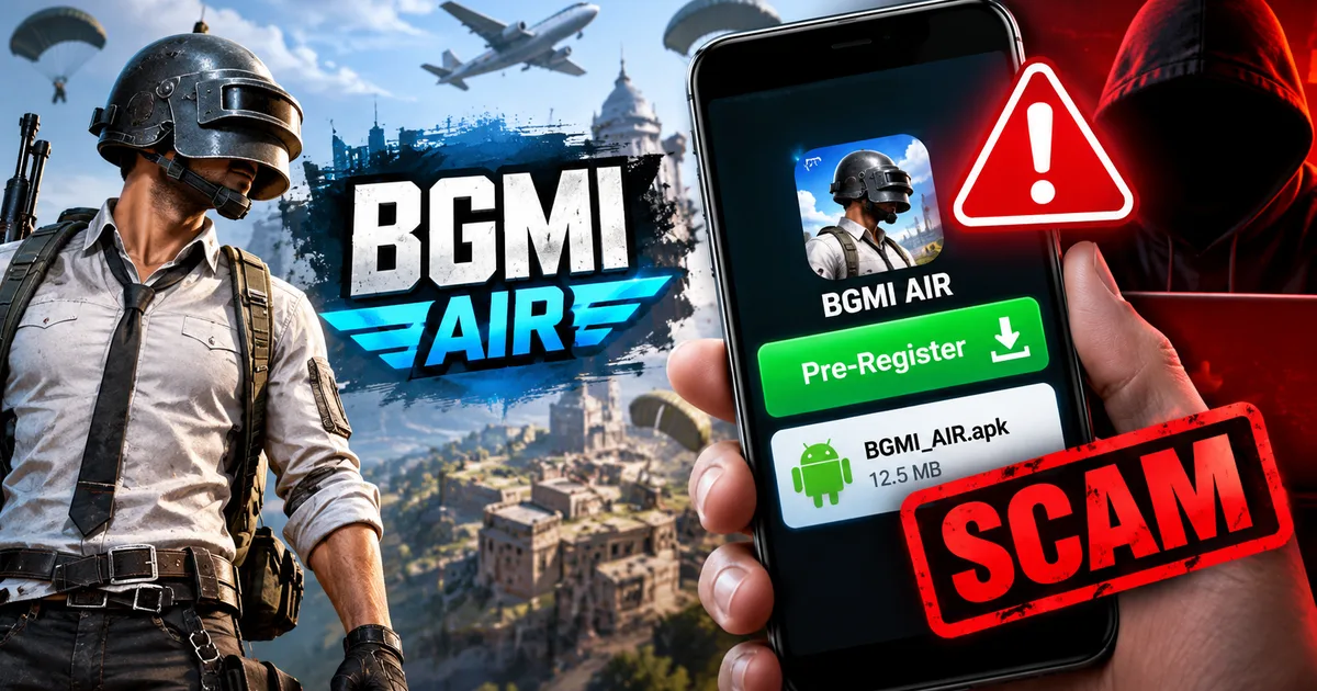 Fake BGMI Air pre-registration APK download warning for Android users