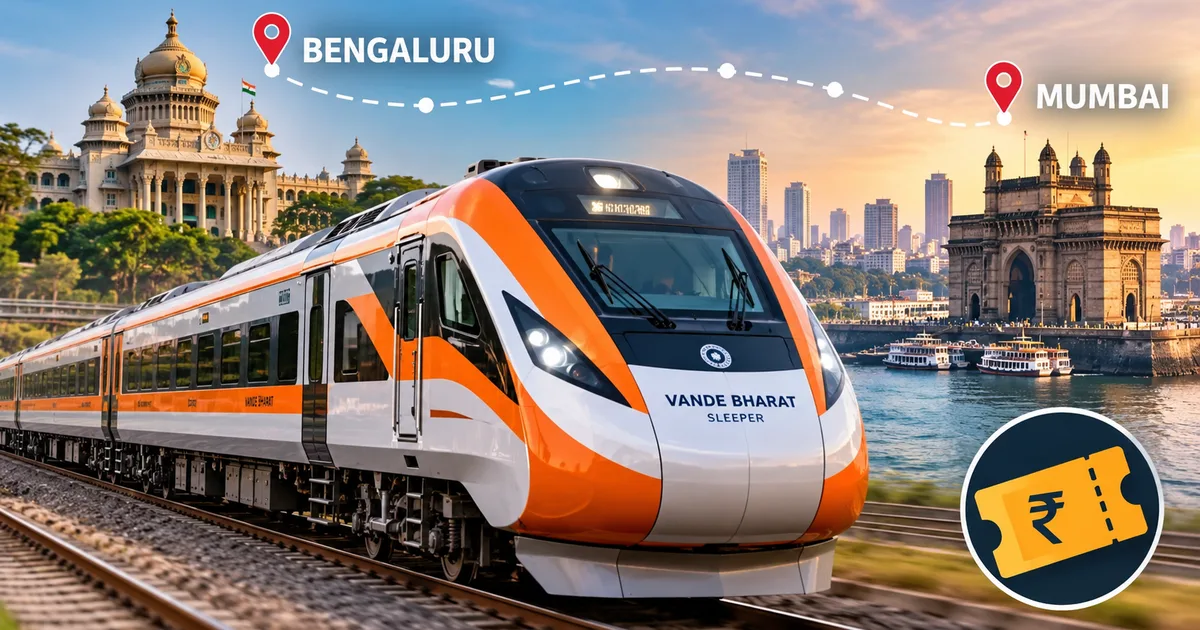 Bengaluru-Mumbai Vande Bharat Sleeper train on railway tracks