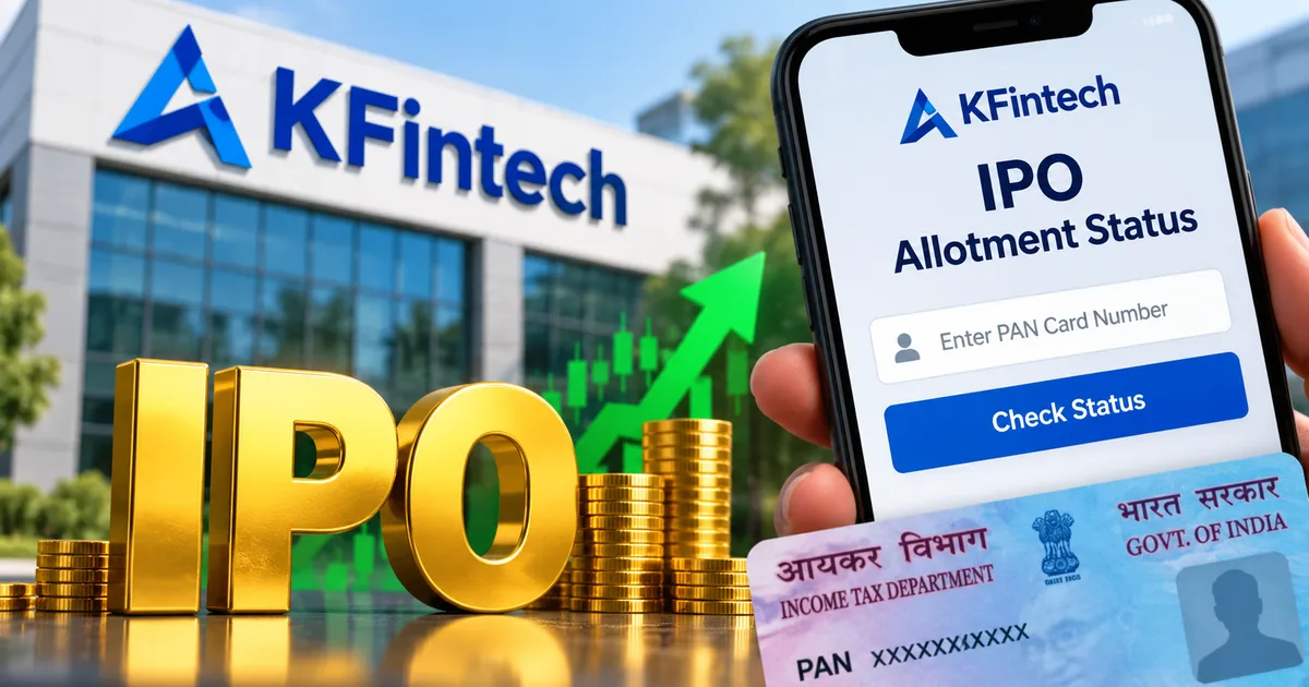 KFintech IPO allotment status check online interface showing PAN input