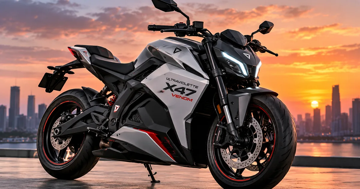 Ultraviolette X47 Venom 2026 electric motorcycle side profile in India