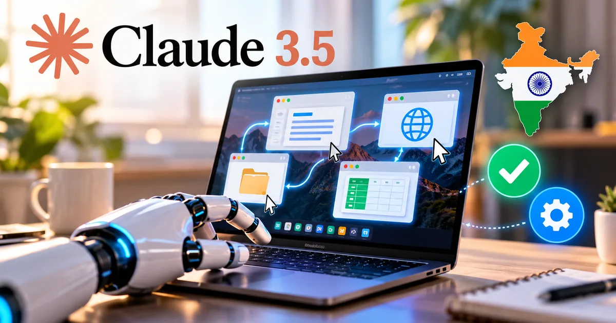 Anthropic Claude 3.5 computer use running automated browser tasks on a desktop computer