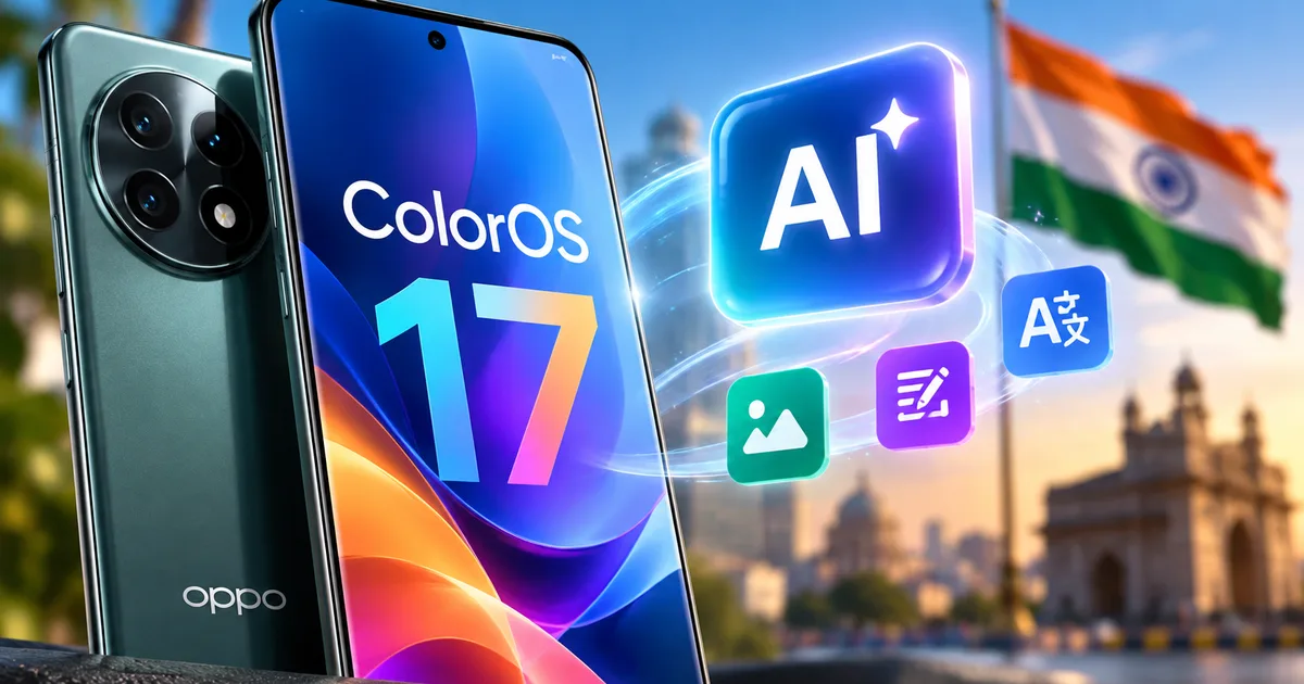 Oppo ColorOS 17 update interface on Android 17 with Living Flow design