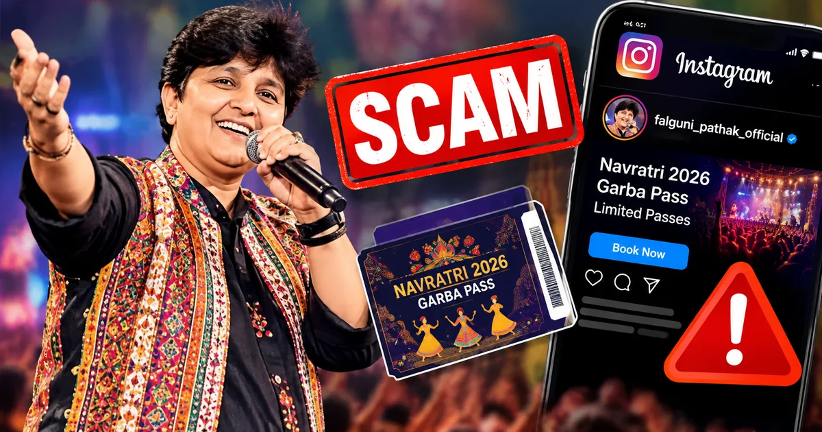 Fake Falguni Pathak Navratri 2026 garba pass Instagram scam warning