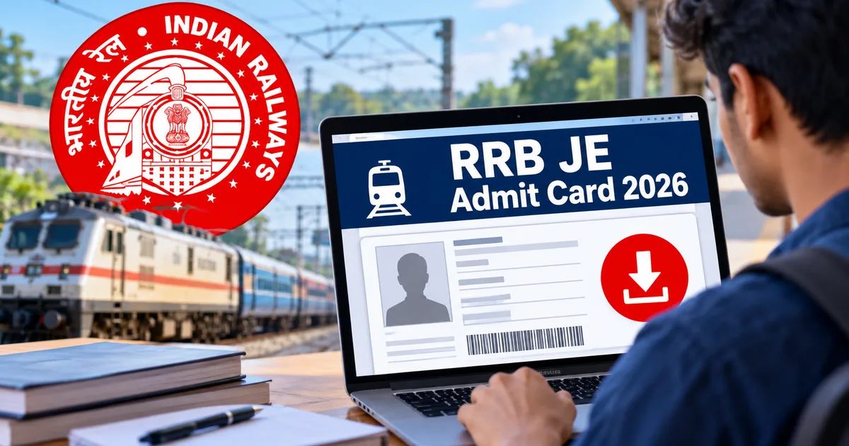RRB JE Admit Card 2026 login portal download screen