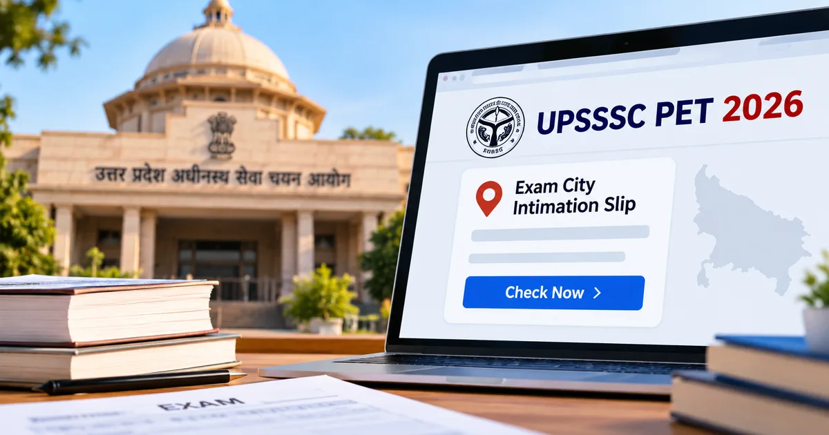 UPSSSC PET 2026 exam city intimation slip download portal guide