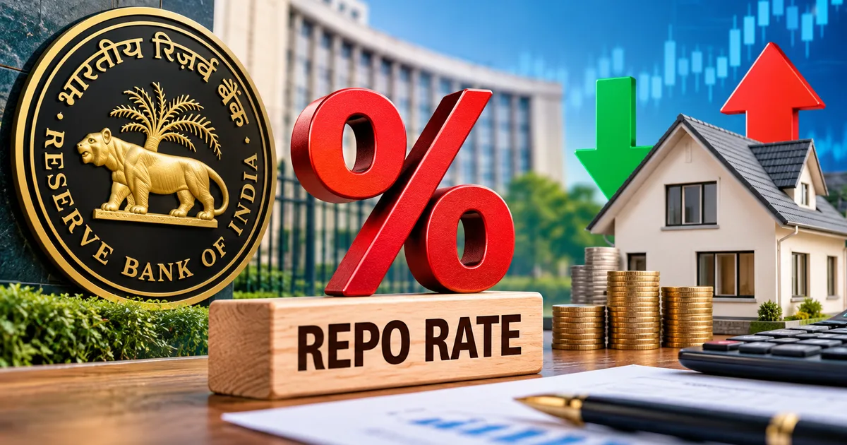 RBI Governor Sanjay Malhotra announcing October 2026 repo rate decision affecting home loan EMIs