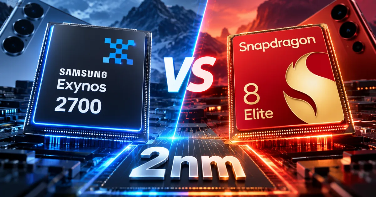Samsung Exynos 2700 vs Snapdragon 8 Elite 2nm processor comparison